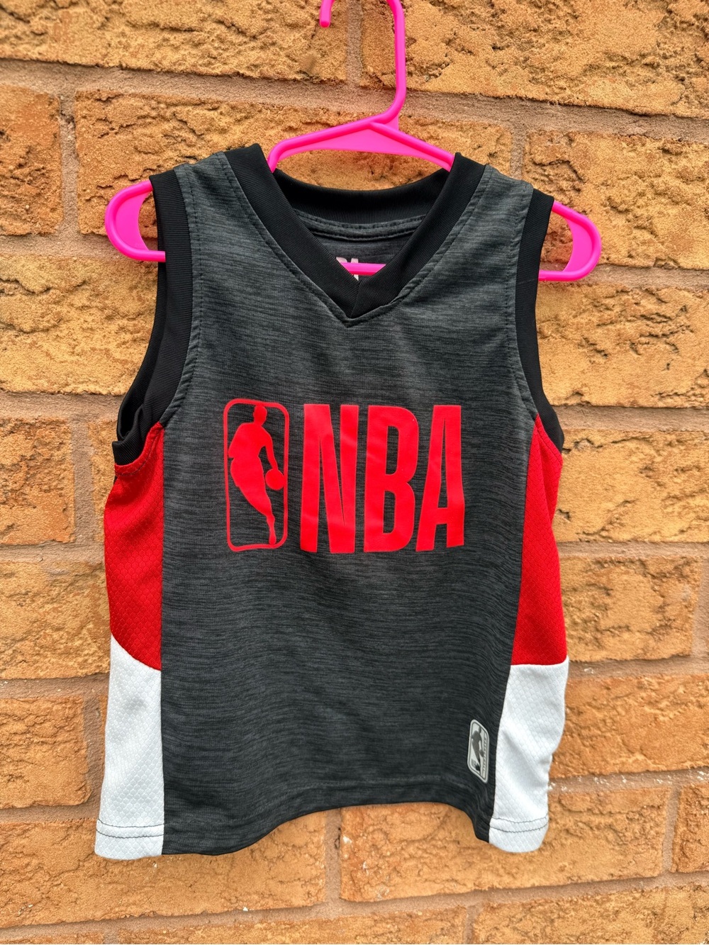 4/$25 • NBA Kids' Black & Red Sleeveless Basketball Jersey